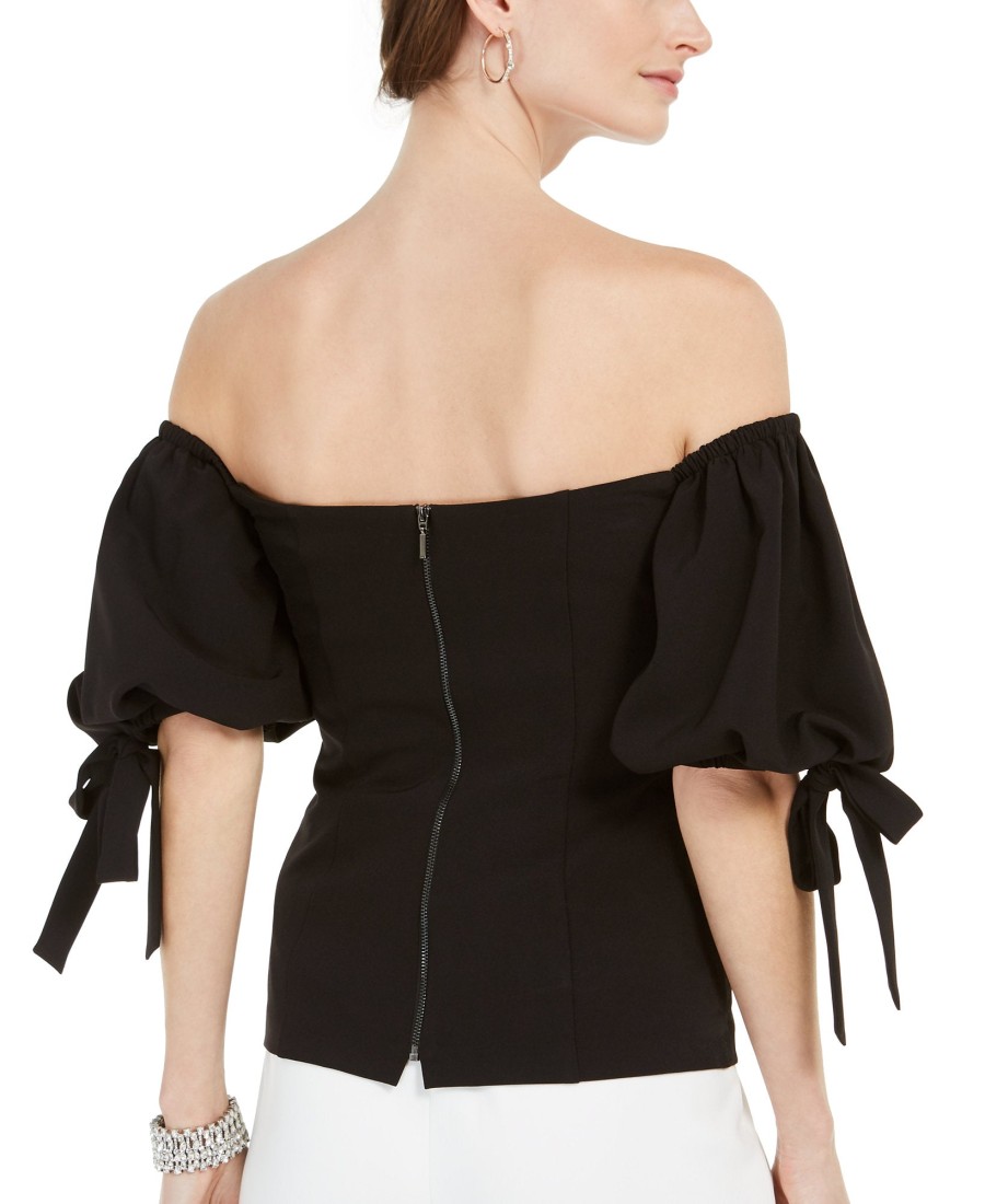 Women'S MSK | Off-The-Shoulder Tie-Sleeve Top Black