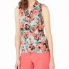 Women'S Calvin Klein | V-Neck Printed Blouse Khaki Multi