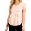 Women'S Style & Co | Washed Camo-Print T-Shirt Pink Oc Camo