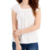 Women'S Style & Co | Solid Flutter-Sleeve Top