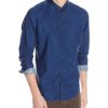 Men Calvin Klein Jeans | Crosshatch Blotch Long-Sleeve Shirt Night Sky