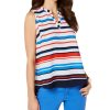 Women'S Charter Club | Striped Sleeveless Top Bright White Combo