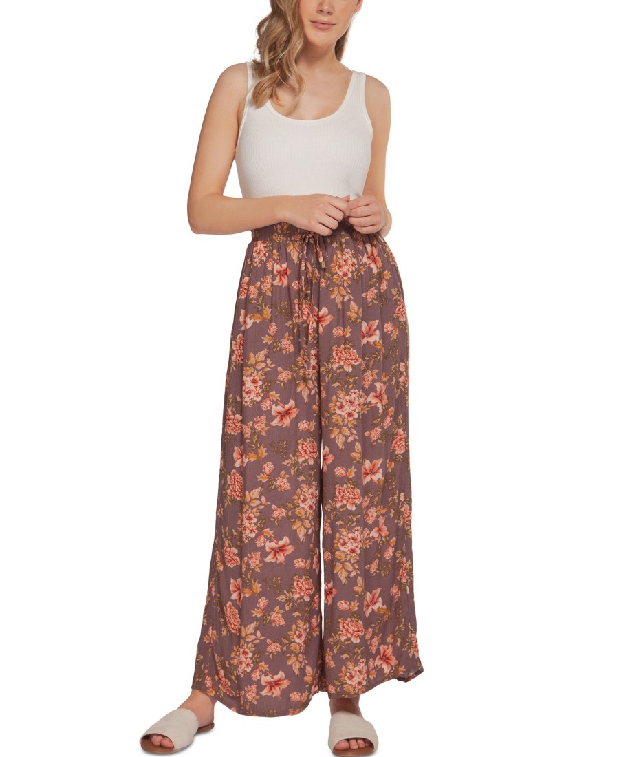 Women'S Black Tape | Floral-Print Wide-Leg Pants Blush/Vintage Floral