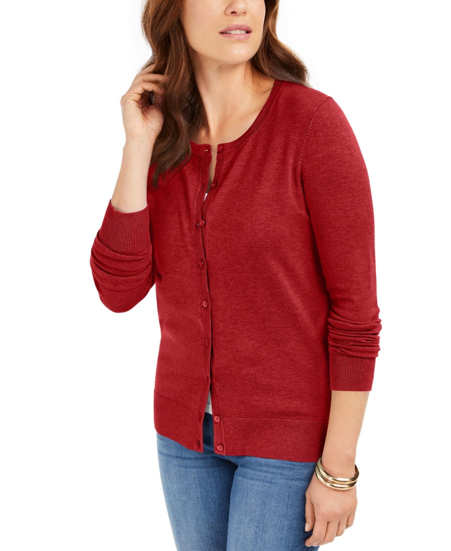 Women'S Charter Club | Long-Sleeve Button-Front Cardigan