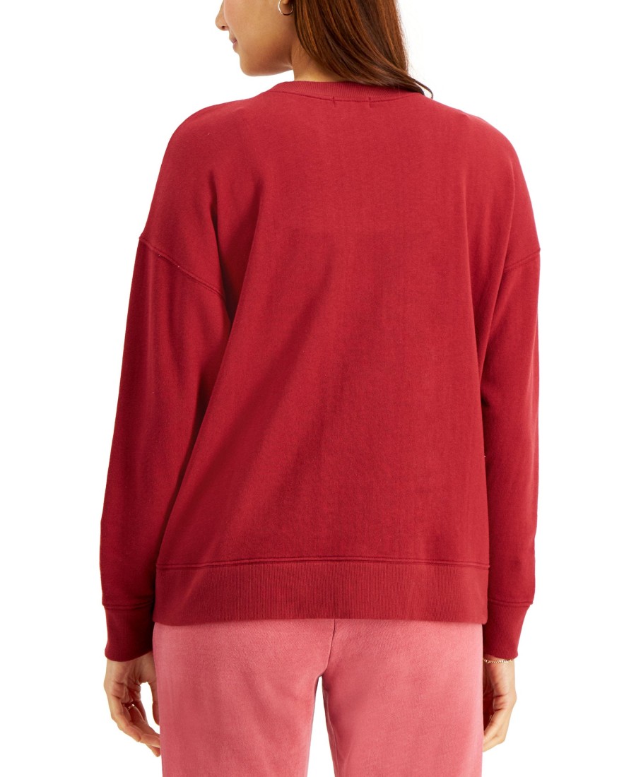 Women'S Style & Co | Graphic Crewneck Sweatshirt Merlot Combo