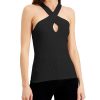 Women'S INC International Concepts | Ribbed Halter Top Deep Black