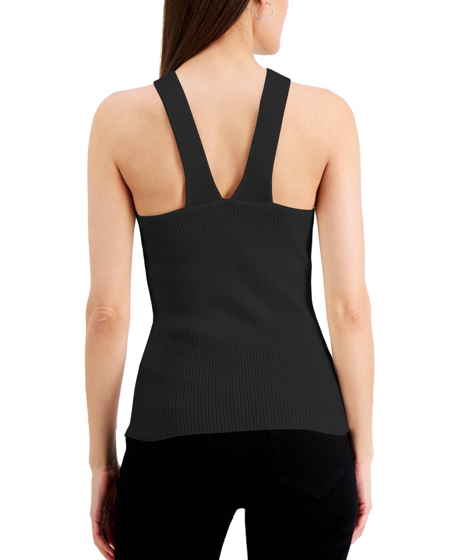 Women'S INC International Concepts | Ribbed Halter Top Deep Black