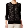 Women'S Charter Club | Sequined Lace Cardigan Deep Black Combo