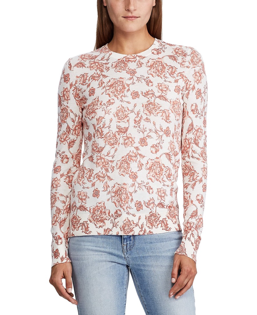 Women'S Lauren Ralph Lauren | Floral Long-Sleeve Top Pale Cream