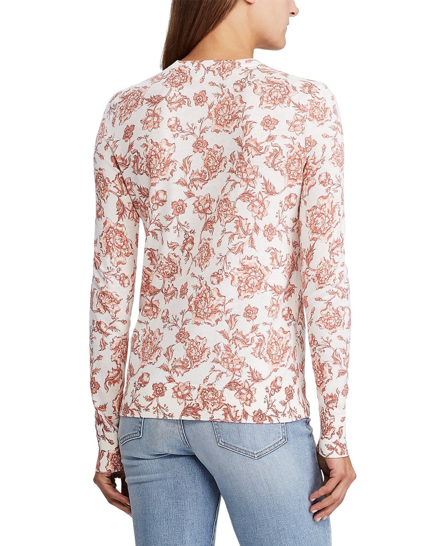 Women'S Lauren Ralph Lauren | Floral Long-Sleeve Top Pale Cream