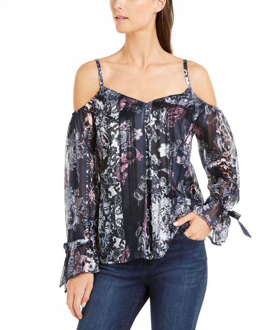 Women'S INC International Concepts | Petite Printed Cold-Shoulder Top Cordelia Patch