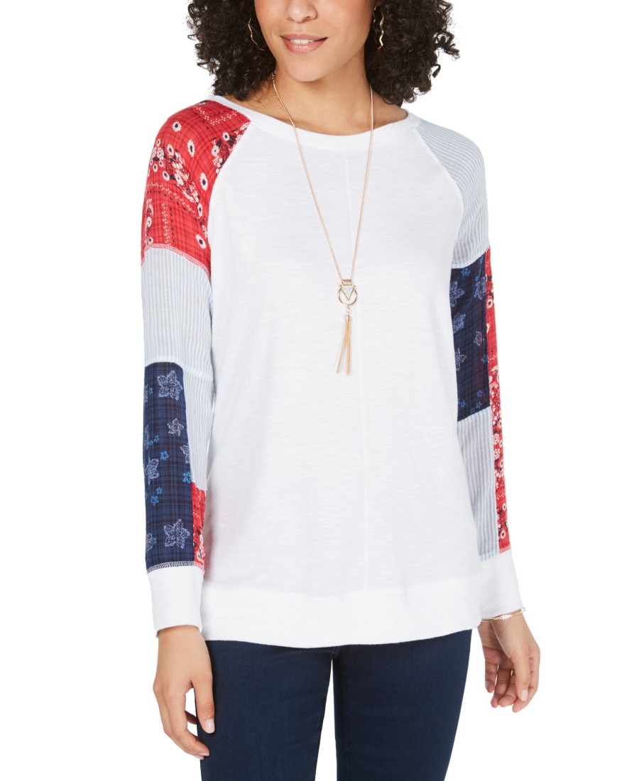 Women'S Style & Co | Patchwork Sweatshirt American Breeze