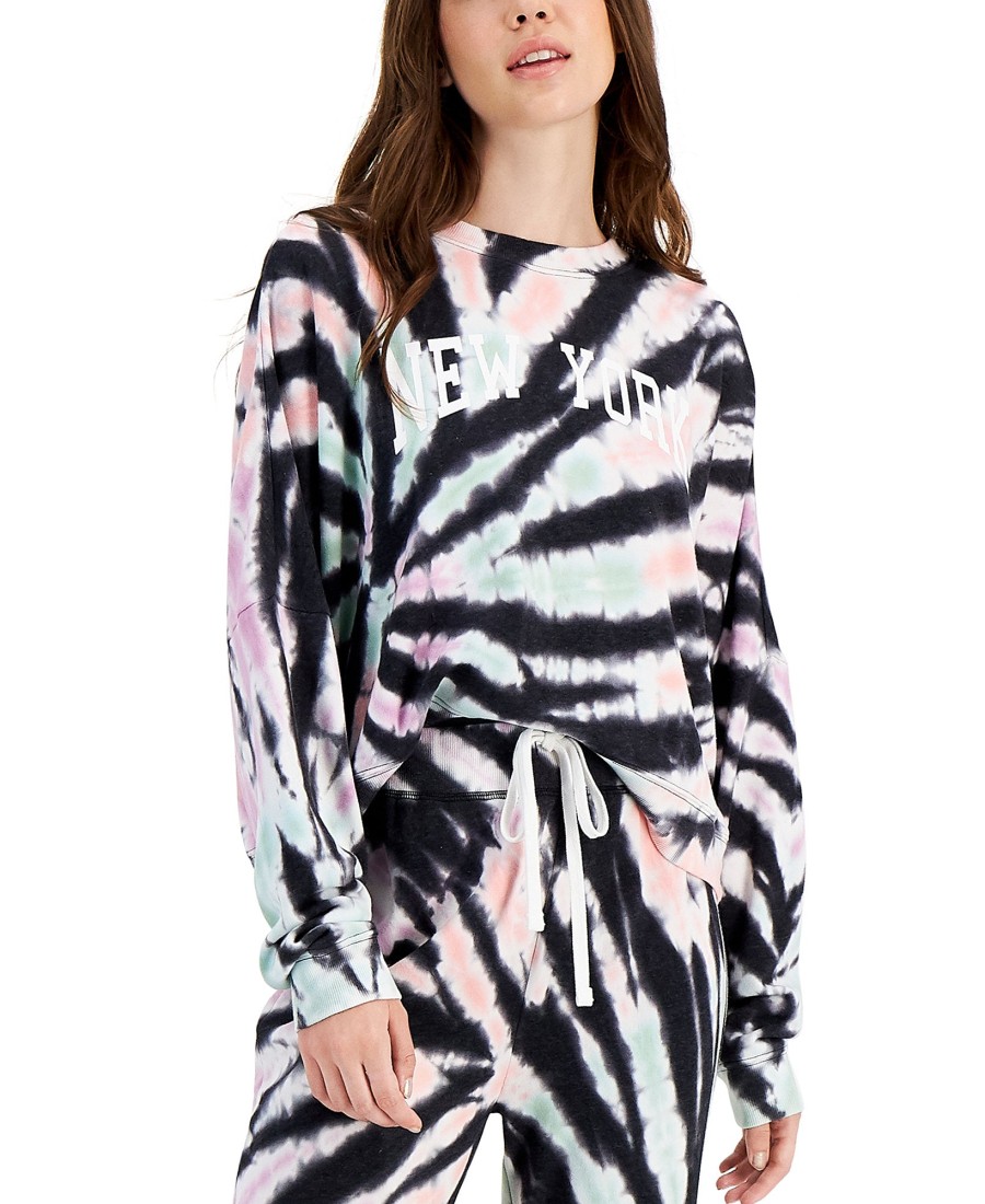 Juniors' Grayson Threads Black | Juniors' New York Tie-Dyed Sweatshirt Tie Dye Multi