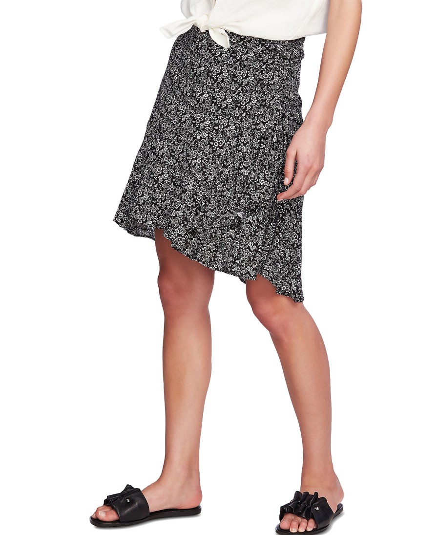 Women'S 1.STATE | Printed Ruched Faux-Wrap Skirt Rose Linen