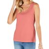 Women'S Karen Scott | Stud-Trim Ladder-Neck Top