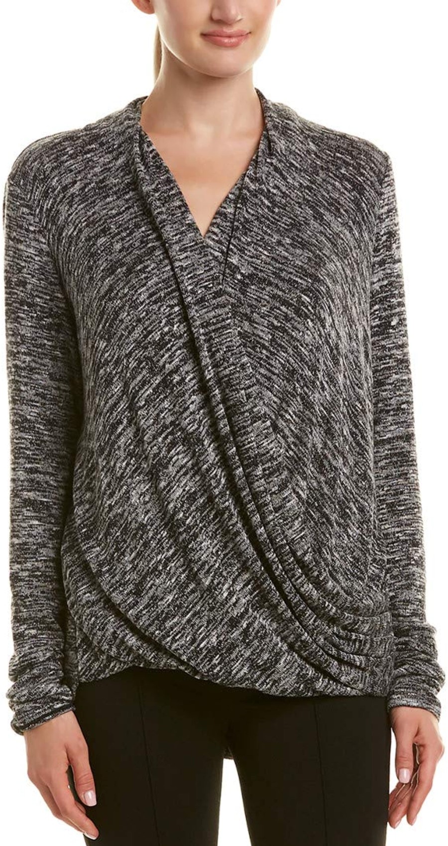 Women'S Max Studio | Faux Wrap Top Black