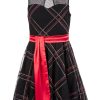 Kids & Toddlers Sequin Hearts | Glitter Plaid Dress Black