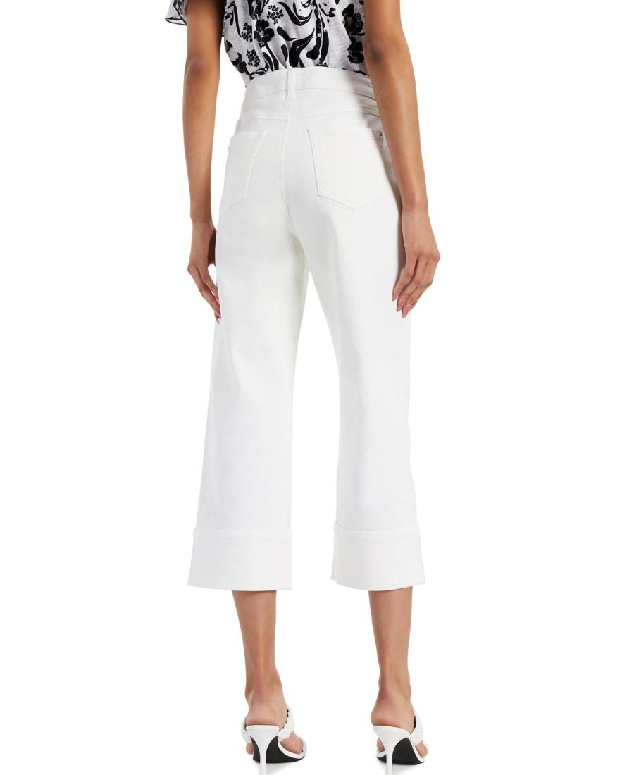 Women'S INC International Concepts | Cuffed Cropped Wide-Leg Jeans Bright White