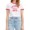 Women'S Levi's | Cotton Graphic Ringer T-Shirt White