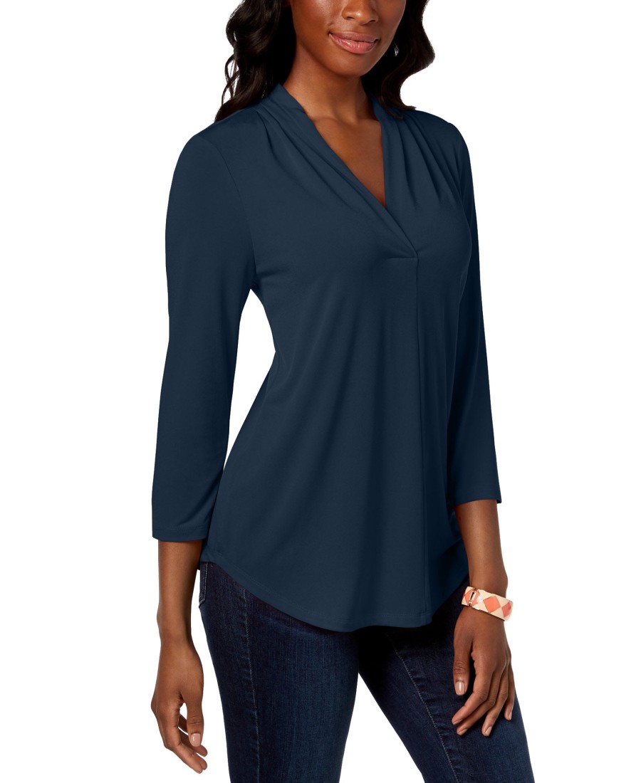 Women'S Charter Club | 3/4-Sleeve Top Intrepid Blue