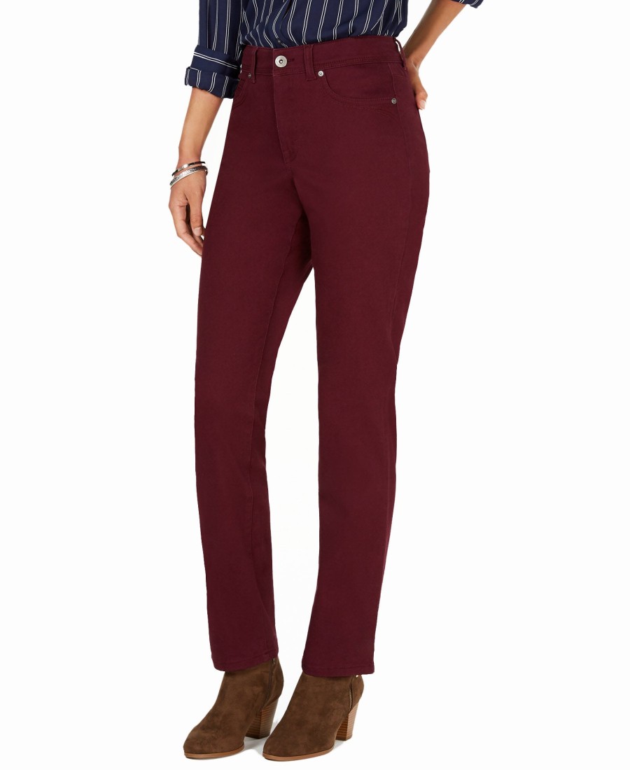 Women'S Style & Co | Tummy-Control Straight-Leg Fashion Jeans Berry Jam