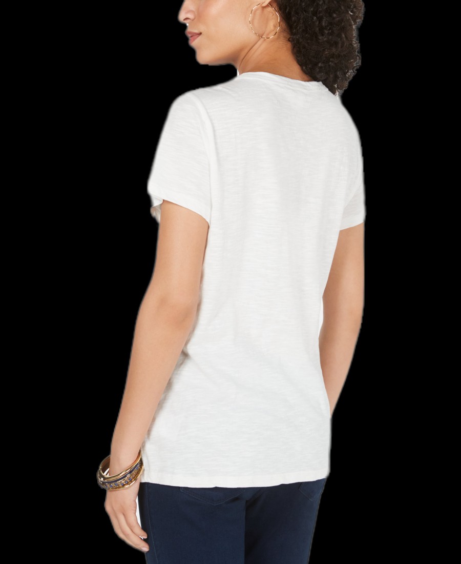 Women'S Style & Co | Cotton Embroidered Top Winter White