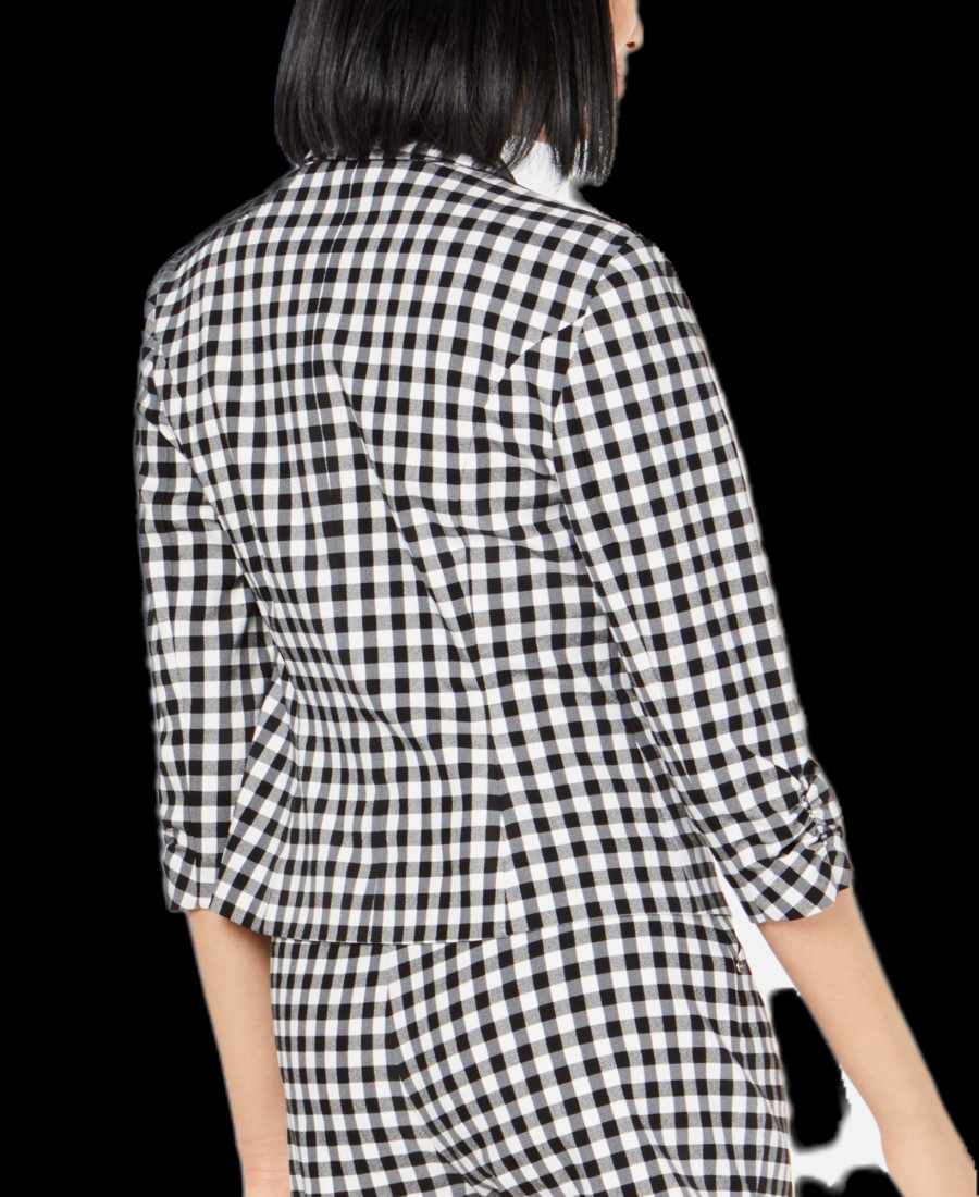 Women'S INC International Concepts | Gingham Jacket Black Gingham