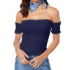 Juniors' Crave Fame | Juniors' Smocked Off-The-Shoulder Crop Top