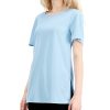 Women'S Alfani | Side Slit Tunic Top Rain Shower