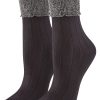 Women'S Hue | 3 Pack Scalloped Turncuff Crew Socks