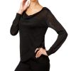 Women'S INC International Concepts | Draped Metallic Sweater Deep Black