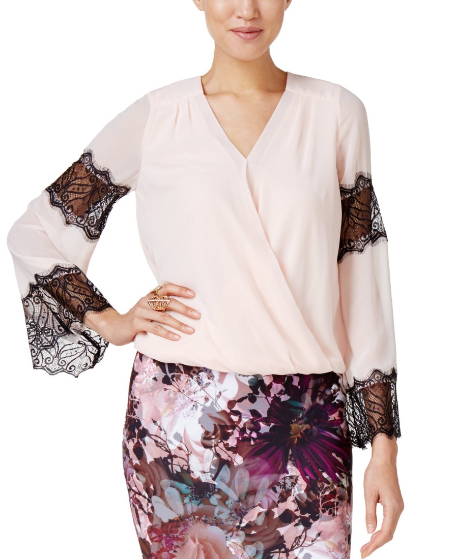 Women'S Thalia Sodi | Lace-Trim Blouson Top Pearl Blush