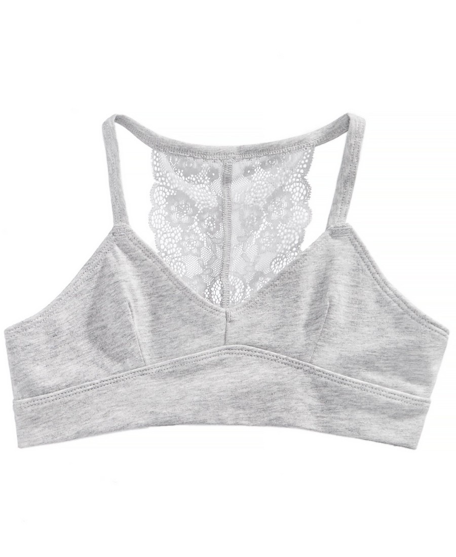 Kids & Toddlers Maidenform | Lace-Back Bralette Big Girl Heather Grey