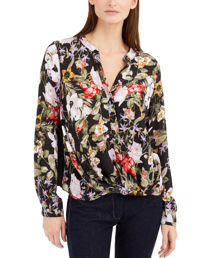 Women'S INC International Concepts | Twisted Floral-Print Blouse Regal Blossom