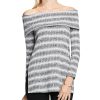 Women'S Two by Vince Camuto | Melange Stripe Off-The-Shoulder Top Rich Black