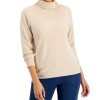 Women'S Karen Scott | Luxsoft Turtleneck Sweater Oatmeal Heather