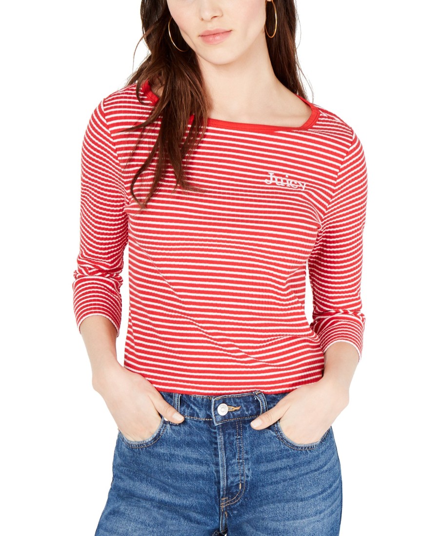 Juniors' Juicy Couture | Juniors' Striped Boat-Neck Top Sailor Stripe