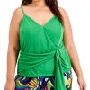 Women'S INC International Concepts | Plus Wrap-Front Tank Top Green Emerald