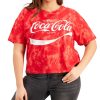 Women'S Love Tribe | Plus Tie-Dyed Coca-Cola Cropped T-Shirt Red