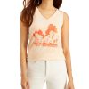 Women'S Style & Co | Palm Shadow Graphic-Print Tank Top Palm Orange