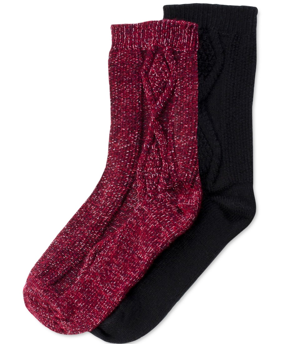 Women'S Hue | 2 Pack Cable Boot Socks Vineyard