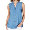 Women'S Style & Co | Side-Seam Sleeveless Shirt Sun Wash