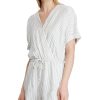 Women'S LAUREN Ralph Lauren | Striped Surplice Romper White/Blue