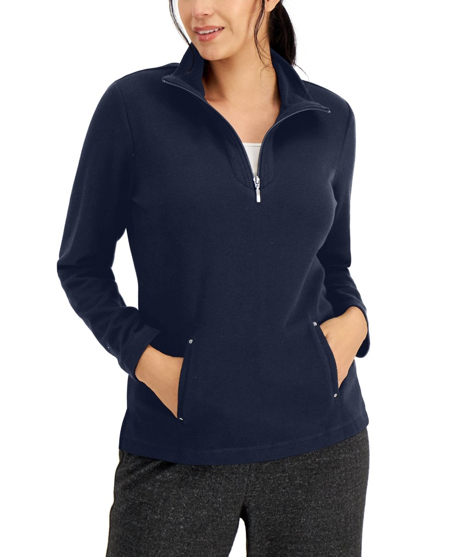 Women'S Karen Scott | Half-Zip Top Intrepid Blue