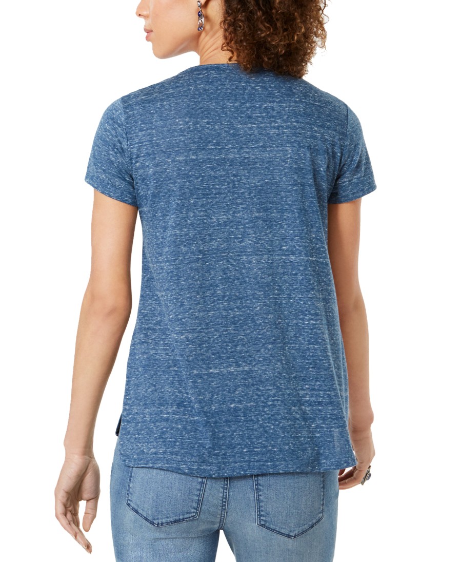 Women'S Style & Co | Petite V-Neck Graphic T-Shirt Medallion Burst