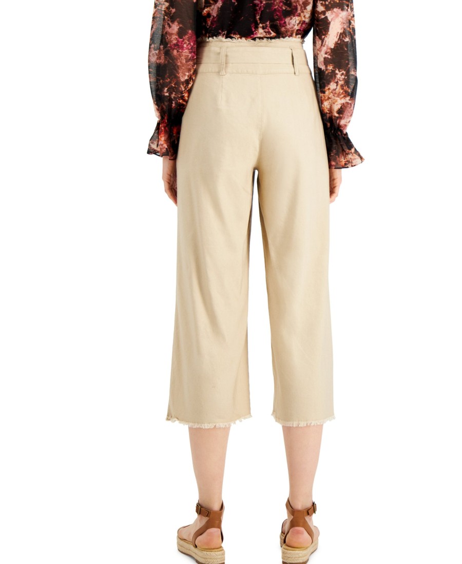 Women'S INC International Concepts | Frayed Zip-Front Culottes Toasted Twine