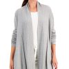 Women'S Karen Scott | Eyelet-Trim Braided-Detail Cardigan Smoke Grey Heather