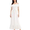 Women'S Style & Co | Cotton Off-The-Shoulder Eyelet Maxi Dress Bright White