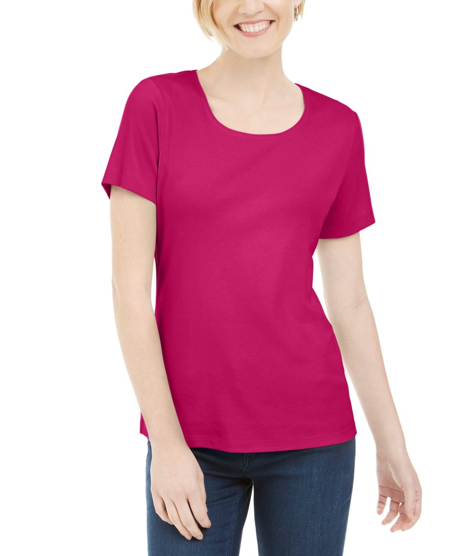 Women'S Karen Scott | Short Sleeve Scoop Neck Top