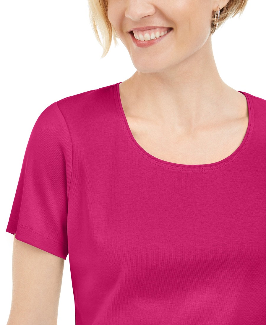 Women'S Karen Scott | Short Sleeve Scoop Neck Top